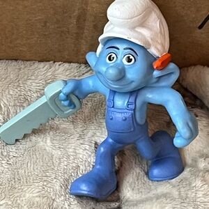 2011 Smurfs McDonalds Happy Meal Toy Smurf HANDY Figure 3" FREE SH